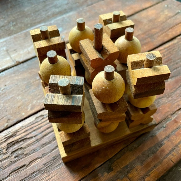 3-D Tic-Toc-Toe Handcrafted Wood Puzzle Eco friendly - Picture 3 of 8